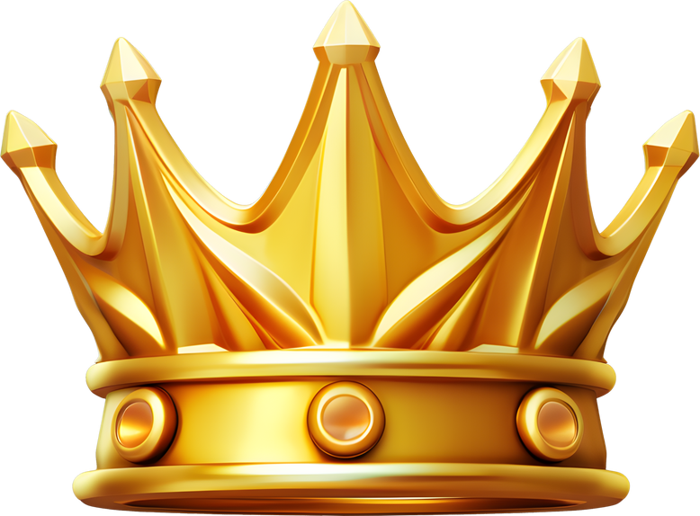 Gold Crown Winner Luxury Success 3D Game Icon